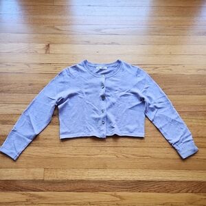 Reformation Cropped Lavender Knit Cardigan